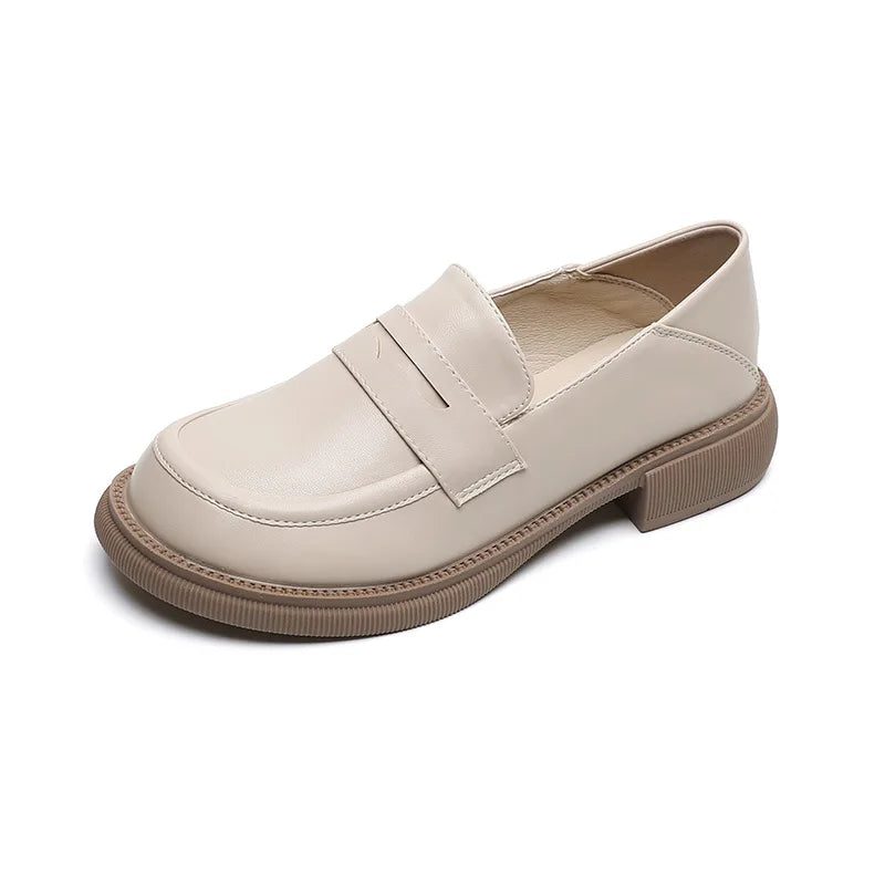 Shoes Woman Loafers Beige Soft Leather Flats Slip on mocasines chaussures plates Sneakers Shoes for Women Shoes Plus size 43