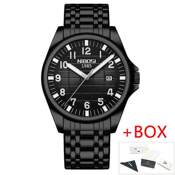 Top Brand Luxury Mens Watches Luminous Waterproof Stainless Steel Watch Quartz Men Date Calendar Business Wristwatch