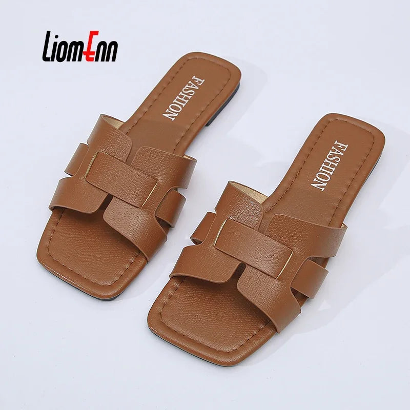 Luxury Summer Slippers Women Flat Outdoor Trend Beach Sandals Female Flip Flops Brand Design Slides Shoes