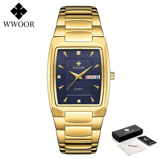 Men's Wristwatch  WWOOR Brand Luxury Quartz Watch Waterproof Business Male Date Clock Casual Fashion Black Relogio Masculino