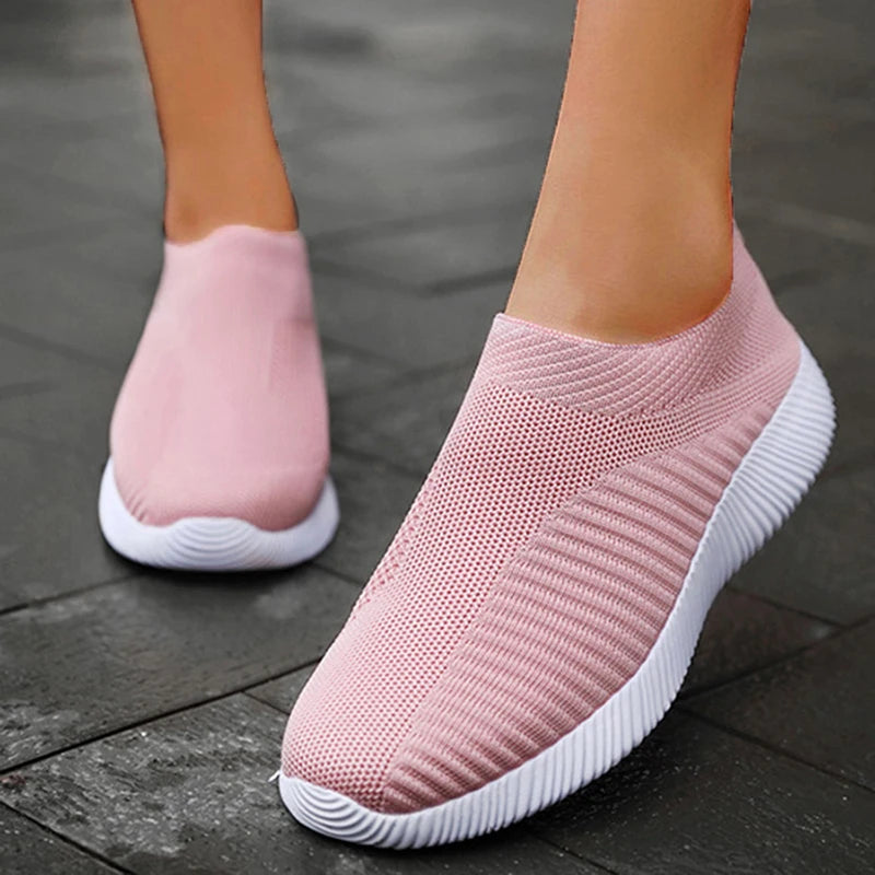 Sneakers For Women Casual Shoes Comfortable Soft Sneakers Women Slip On Sock Shoes For Women Ladies Flat Shoes