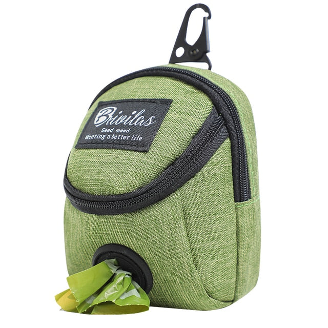 Pet Dog treat pouch Portable Multifunction Dog training bag Outdoor Travel Dog Poop Bag Dispenser Durable Pet Accessories Green