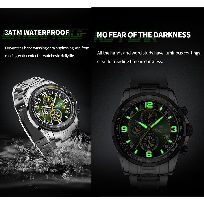 Temperament Men Luxury Fashion Design Gold Men Watches Multifunction Luminous Quartz Male WristWatch Relogio Masculino