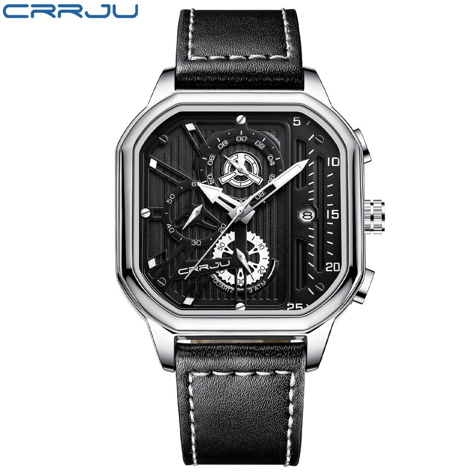 Men Watch Top Luxury Brand Quartz Mens Watches Business Reloj Hombre Sport Wristwatch Silver black