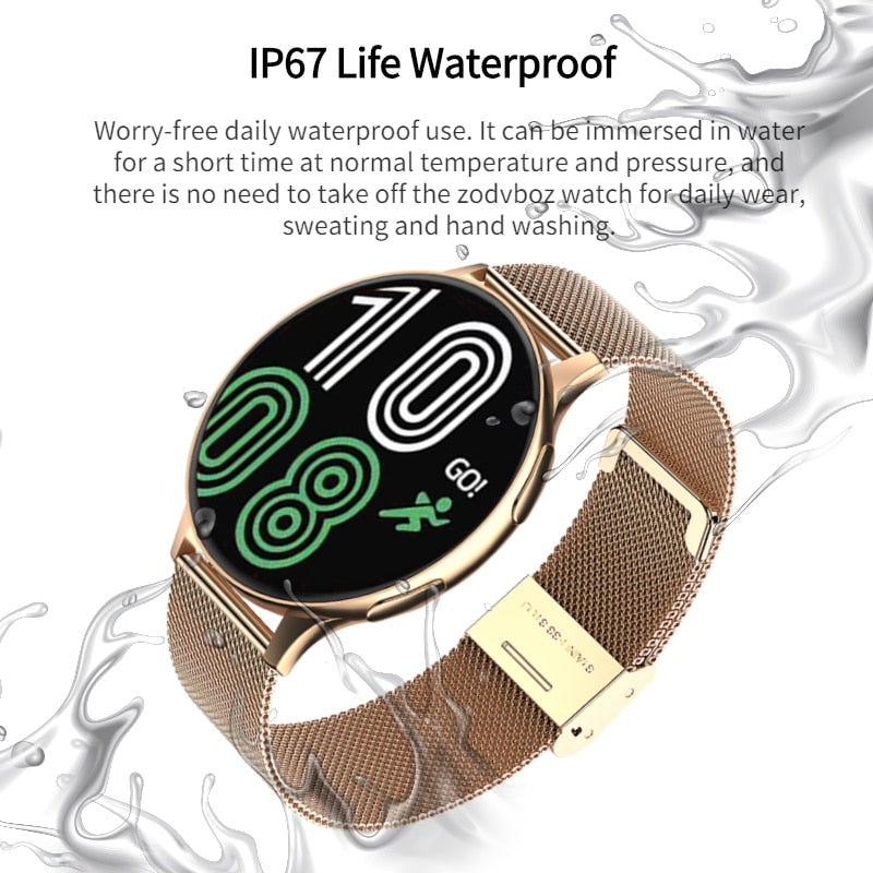 New Smart Watch Round Smartwatch Bluetooth Calls Watches Men Women Fitness Bracelet Custom Watch Face +Gift Box