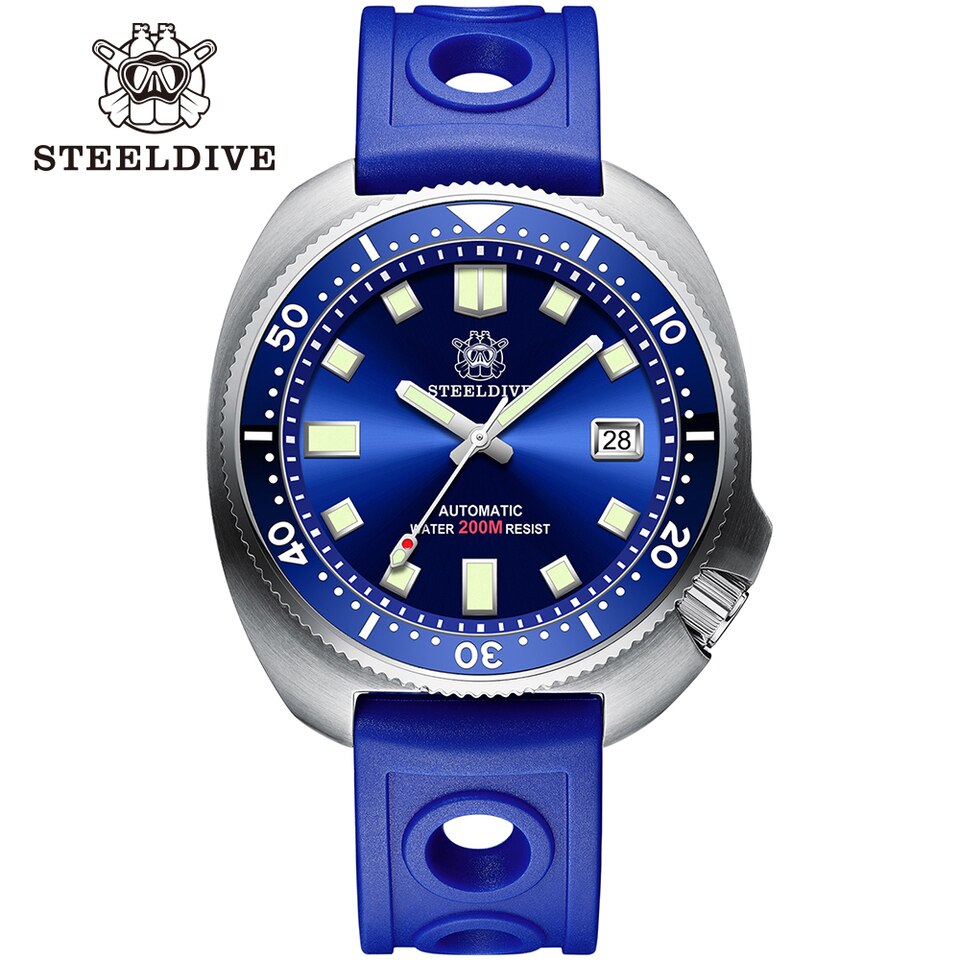 New Men SD1970 SteelDive Mechanical Watch Brand 44MM Men NH35 Dive Watch with Ceramic Bezel Watch