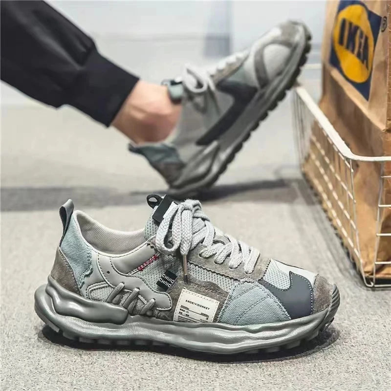 Men's Sneakers New Casual Shoes for Men Versatile Outdoor Breathable Running Shoes Mesh Lace Up Male Flats Tenis Masculino