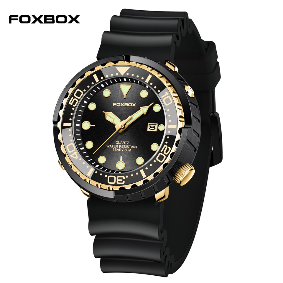 Men Watch 50M Waterproof Luminous Sport Wristwatches Rotating Bezel Quartz Watches with Auto Date Relogio Masculino