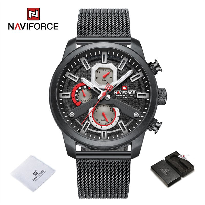 Men Calendar Watches Casual Sport Watch for Men Quartz WristWatch Stainless Steel Strap Watch Relogio Masculino