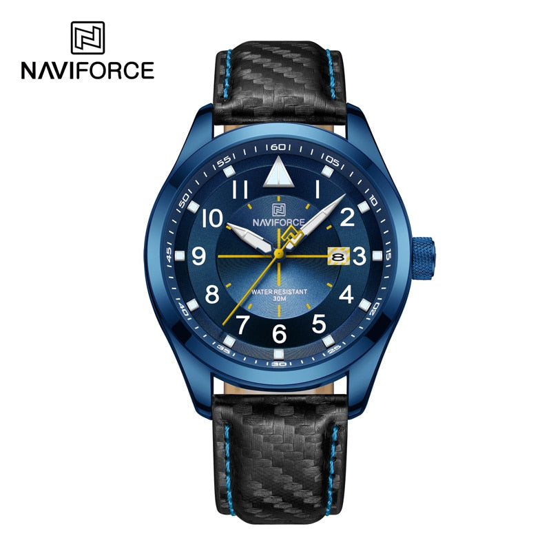 New Men Quartz Watches NAVIFORCE Business Luminous Waterproof Clock Leather Strap Wristwatches for Men Relogio Masculino