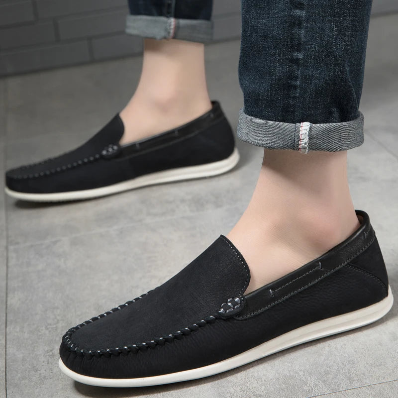 Man Shoes Classic Fashion Italian Style Genuine Leather Men Loafers Slip-On Mens Office Loafers High Quality Men Luxury Shoes