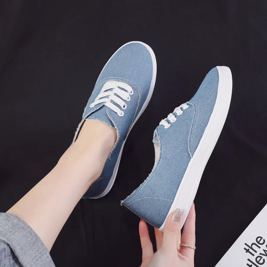 Loafers Flat Shoe Sneakers for Women Shoes Breathable Women's Casual Female Comfort Sneakers Lace Up Solid Color