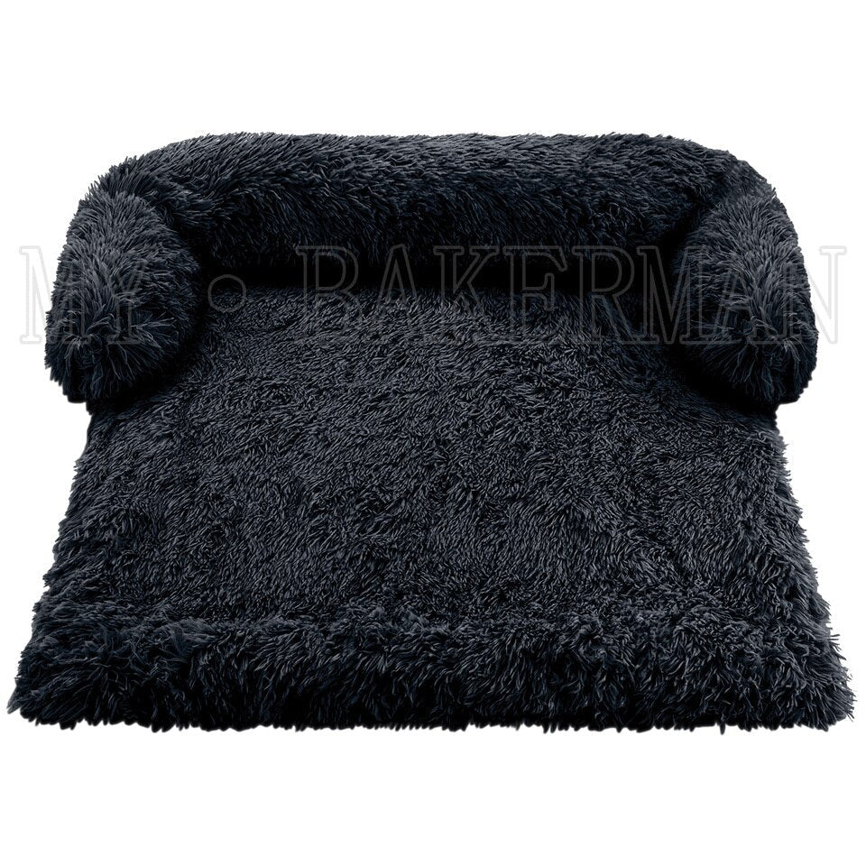 S-XXL  Pet Dog Bed Sofa For Dog Pet Calming Bed Warm Nest Washable Soft Furniture Protector Mat Cat Blanket Large Dogs Sofa Bed s-Dark gray, S for 11IBS