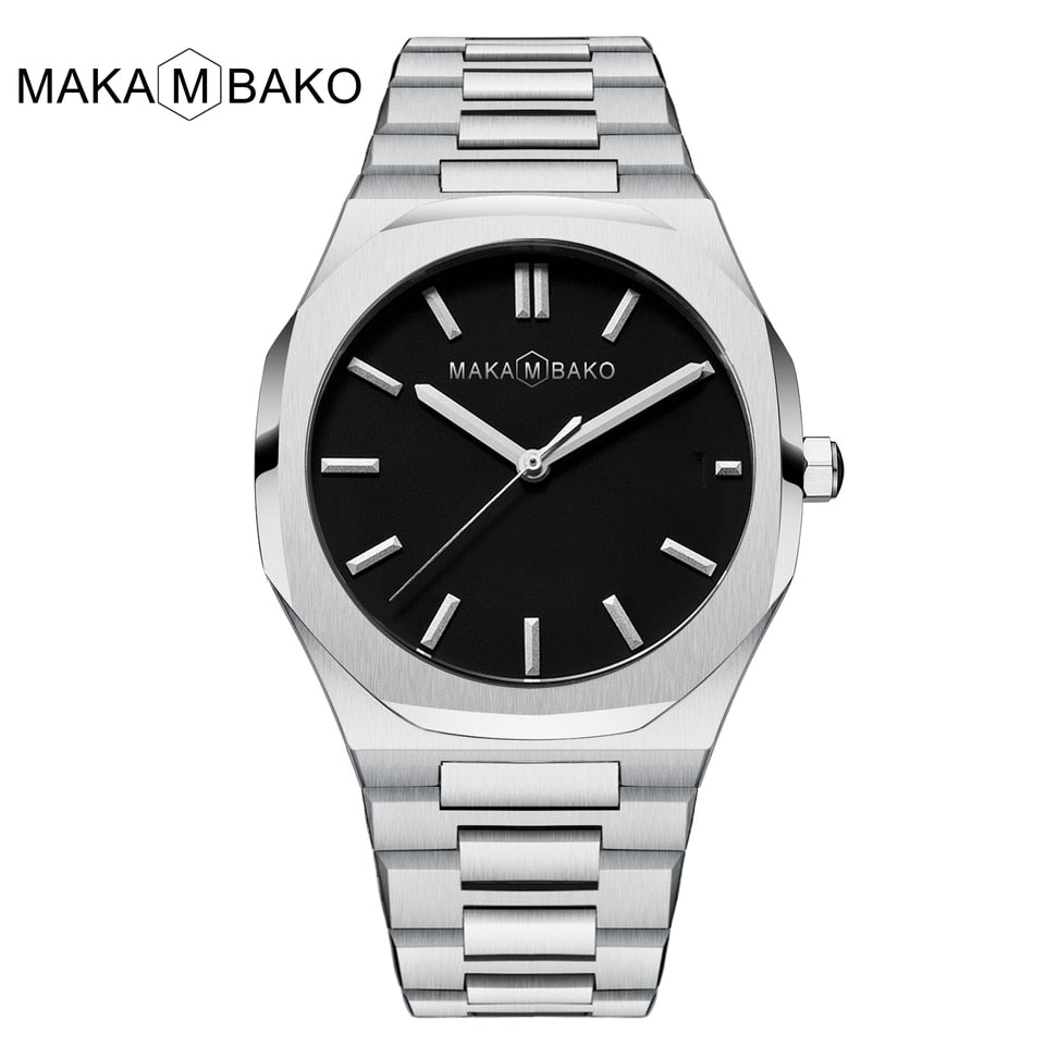 Original Top Brand All Black Stainless Steel Men Wristwatch Classic Business Waterproof Japan Movement Quartz Watch For Men 5015Y