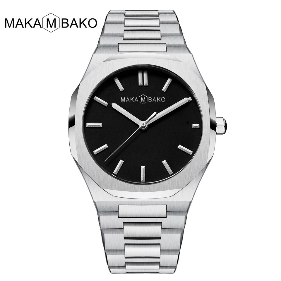 Original Top Brand All Black Stainless Steel Men Wristwatch Classic Business Waterproof Japan Movement Quartz Watch For Men