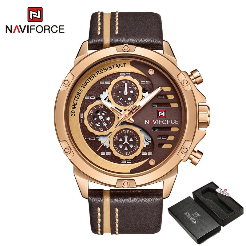 Men Watches Top Brand Luxury Waterproof 24 hour Date Quartz Watch Man Leather Sport Wrist Watch Men Waterproof Clock RGCEBN BOX, China