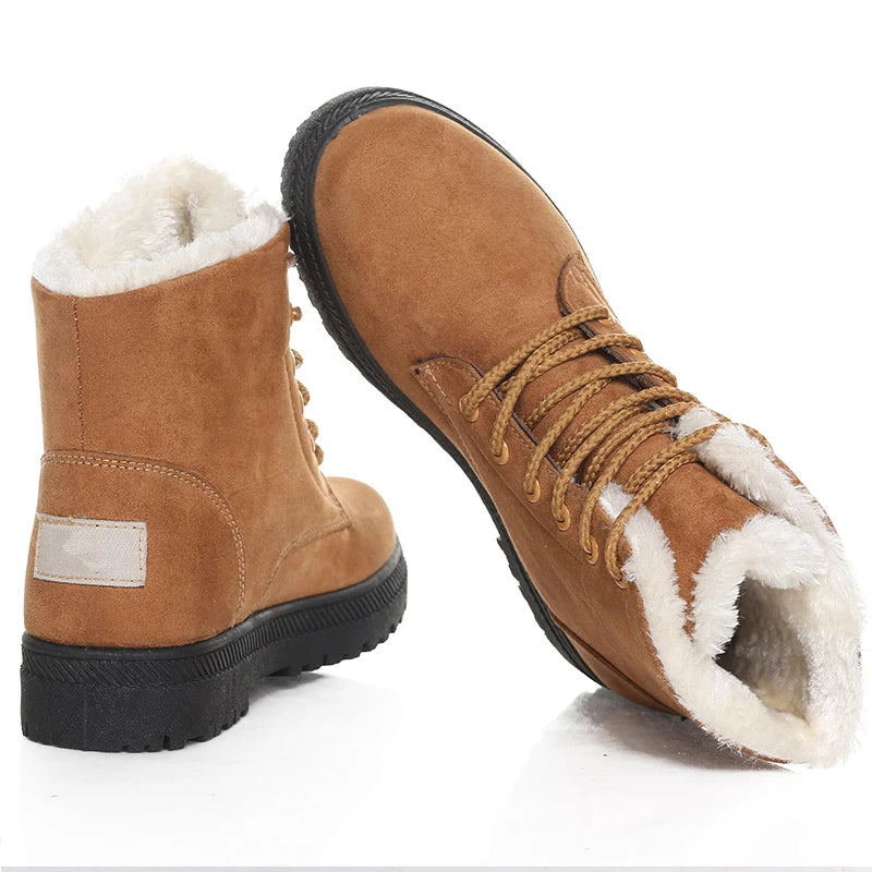 Women Boots Warm Fur Ankle Boots For Women Winter Shoes With Heels Snow Boots Winter Women's Low Heel Boot