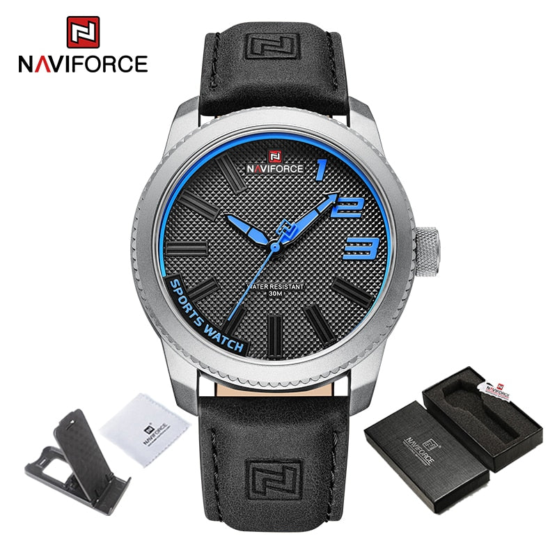 New Male Wristwatch Military Sports Shockproof Waterproof Leather Watch Men Fashion Casual Clock Relogio Masculino SBEB-BOX