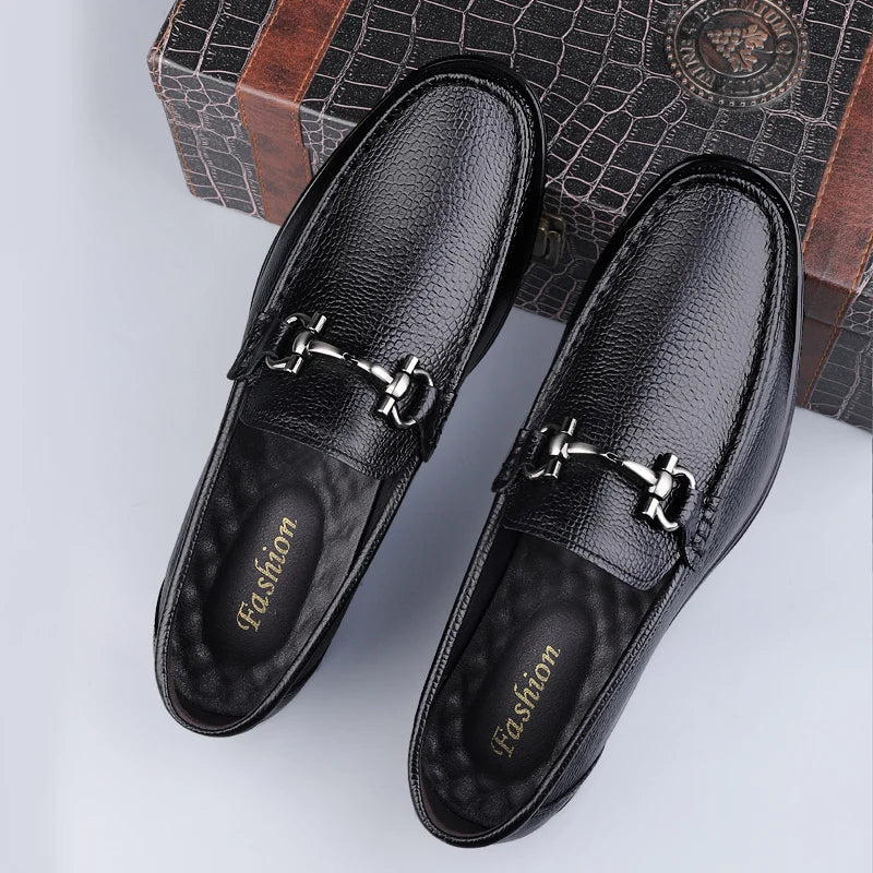 Luxury Brand Men Casual Shoes Genuine Leather  Slip on Formal Loafers Handmade Man Moccasins Italian Black Male Driving Shoes