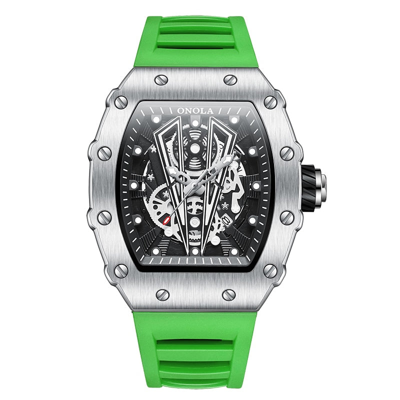 Men Watch Quartz Sports Waterproof Male Watches Luxury Clock Male Dress Watch Man silver green