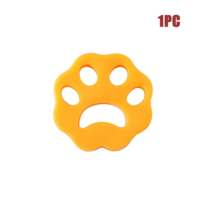 1/4PCS Pet Hair Remover Washing Machine Hair Remover Reusable Cat Dog Fur Lint Hair Remover Clothes Dryer Cleaning Laundry Tools orange cat paw-1pc