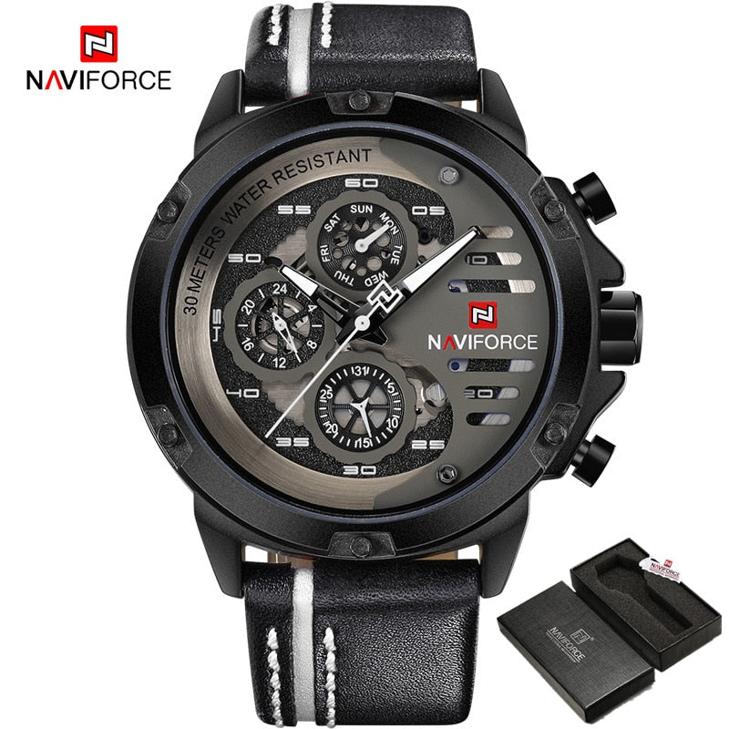 Men Watches Top Brand Luxury Waterproof 24 hour Date Quartz Watch Man Leather Sport Wrist Watch Men Waterproof Clock BWB BOX, China