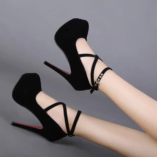 Classic High Heels Women's Sandals Summer New Fashion Pumps Ladies Platform Ankle Strap Shoes