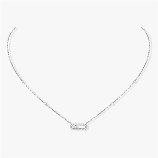 100% 925 Sterling Silver Women Fashion diamond inlay Necklace.Luxury Jewelry. beautiful gift