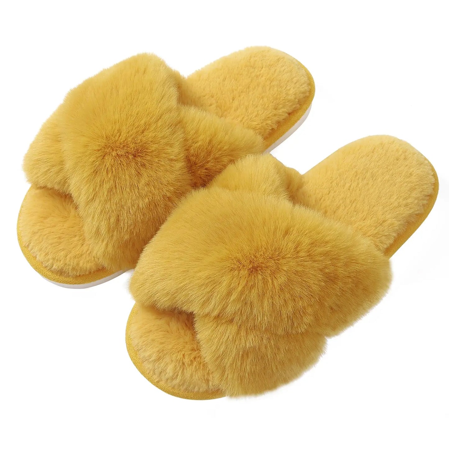 Plush Fluffy Home Slippers For Women Fashion Indoor Warm Open Toe Furry Shoes New Casual Furry Bedroom Cozy Slippers