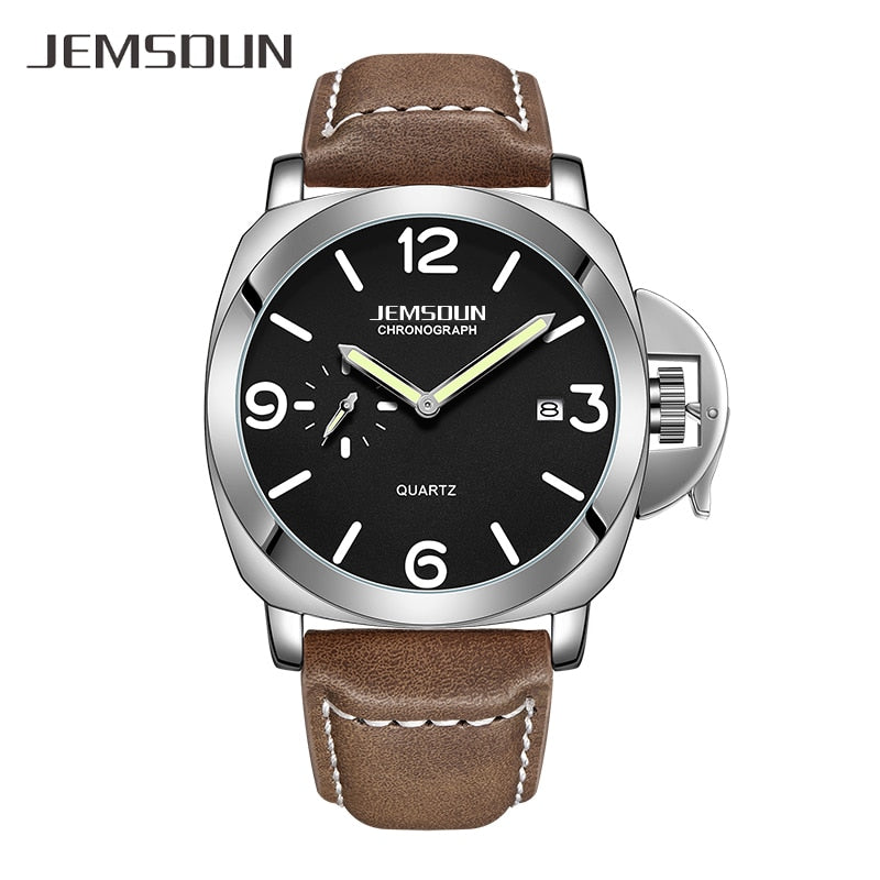 Luxury Top Brand Sport Watch Men Waterproof Quartz Brown Leather Military Wrist Watch Men Army Clock Male relojes hombre hodinky