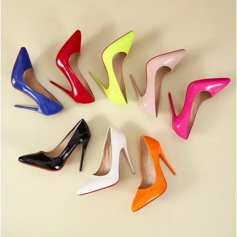 High Heels Women Shoes 12cm Thin Stiletto Banquet Wedding Shoes Pointed Toe Ladies Party Shoes