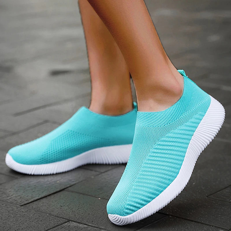 Sneakers For Women Casual Shoes Comfortable Soft Sneakers Women Slip On Sock Shoes For Women Ladies Flat Shoes