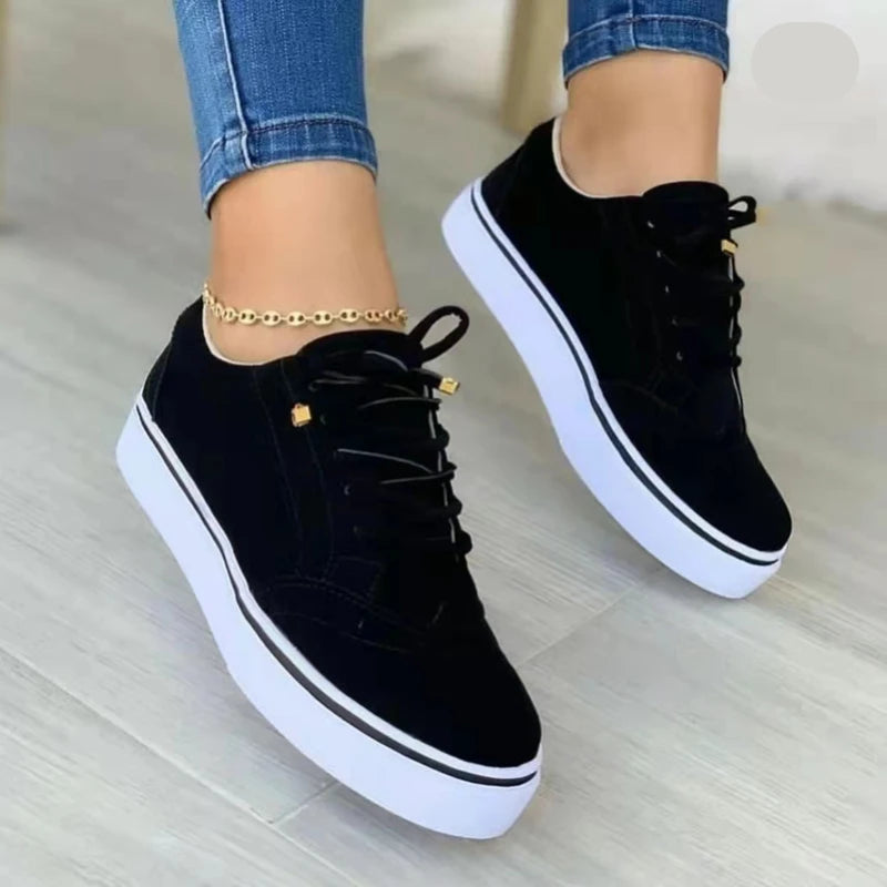 New Sneakers Women Flat Casual Sneaker Spring Fashion Versatile Lace Up Walking Women Shoes Zapatos De Mujer Tendencia