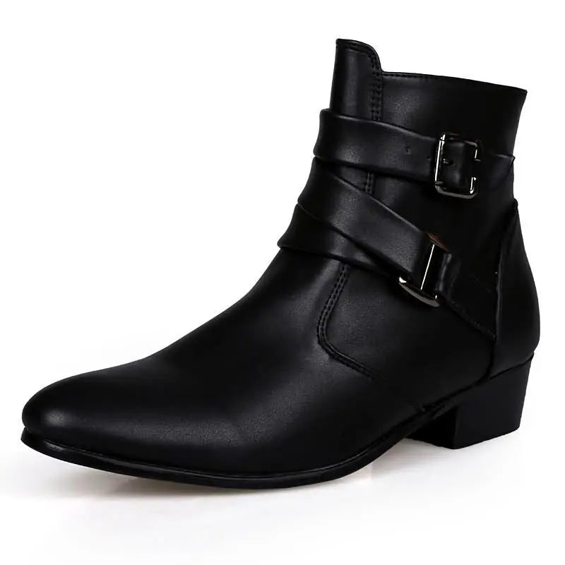 Men Boots Winter Leather Short Boot British Style Shoes Flat Heel Work Boot Motorcycle Short Boots Casual Ankle Shoes