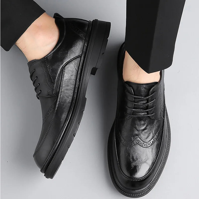 Men Shoes Brands Spring Oxford Business Leather Soft Casual Breathable Men's Loafers Flats Slip-on Driving Shoe Sport Male