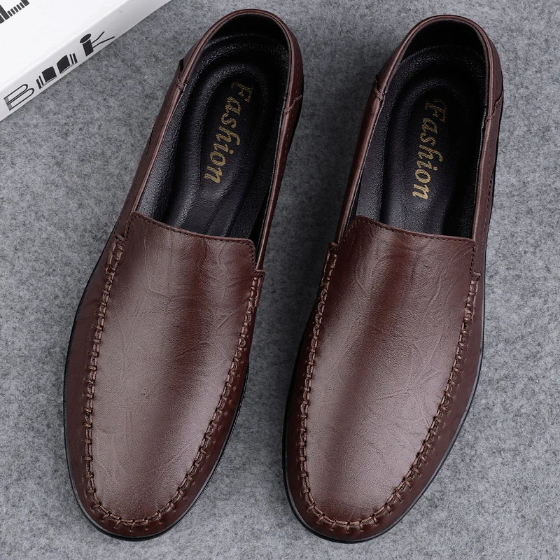 High Quality Men Loafers Genuine Leather Male Casual Shoes Handmade Moccasins Men Comfy Driving Shoes Man Sneakers Male Footwear