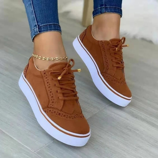 New Sneakers Women Flat Casual Sneaker Spring Fashion Versatile Lace Up Walking Women Shoes Zapatos De Mujer Tendencia