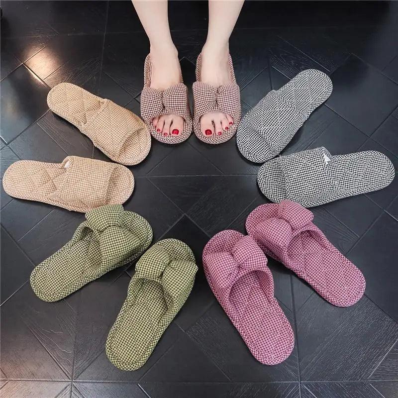 Korean Version of Anti Slip Fabric Sole with Soft Soles for Men and Women, Indoor Silent Floor Slippers for Couples