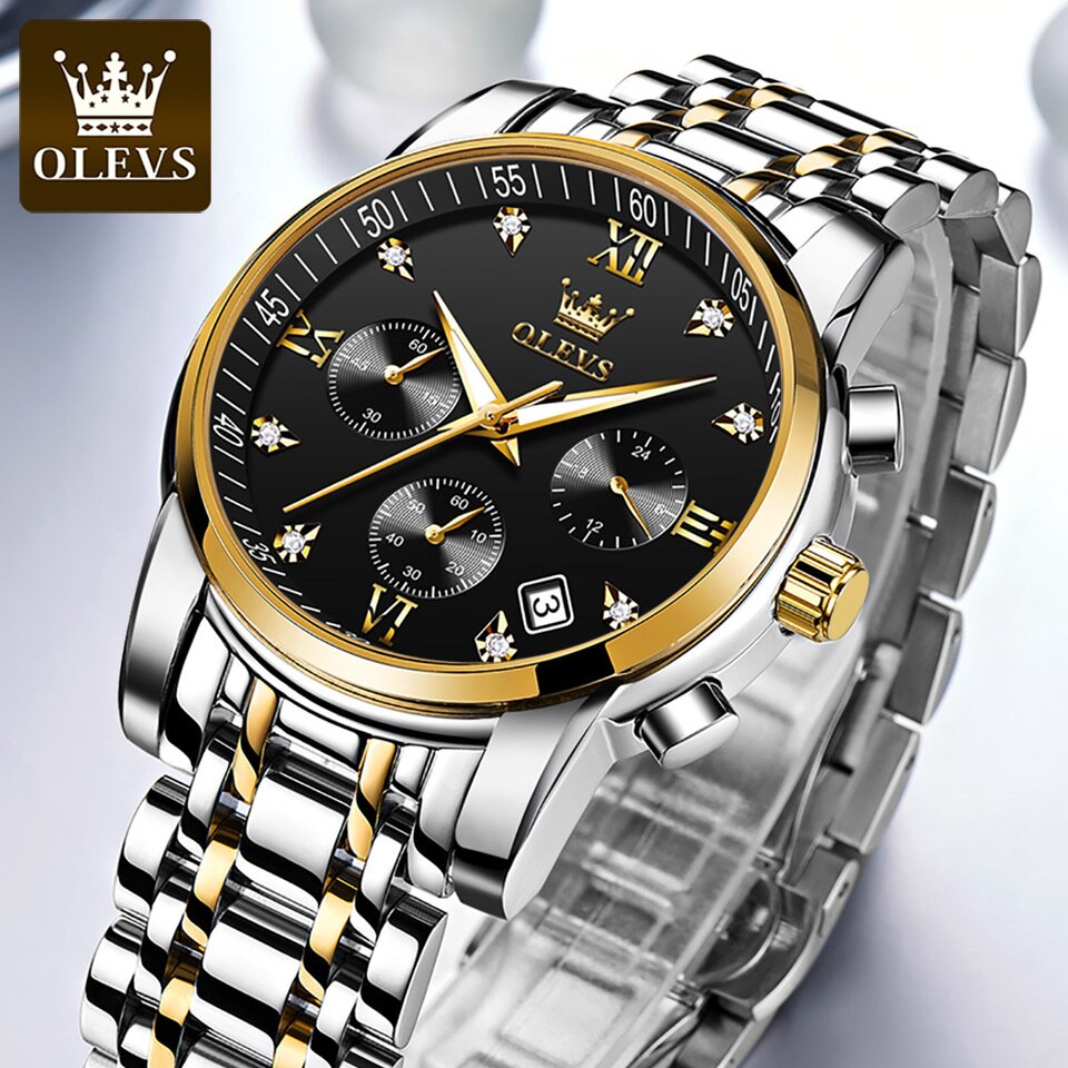 Luxury Watch for Men Stainless Steel Waterproof Quartz Men Watches Business Style Men Watches Luxury Original Silver Black