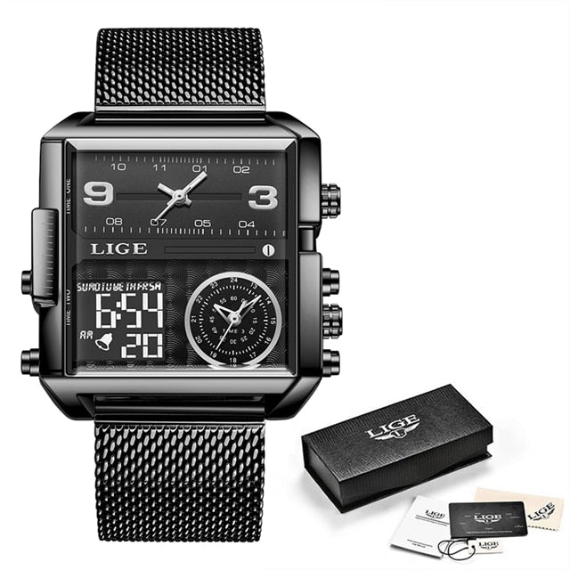 New Digital Watches Men Waterproof Square Wrist Watch Men Quartz Military Sport Watch Relogios Masculinos