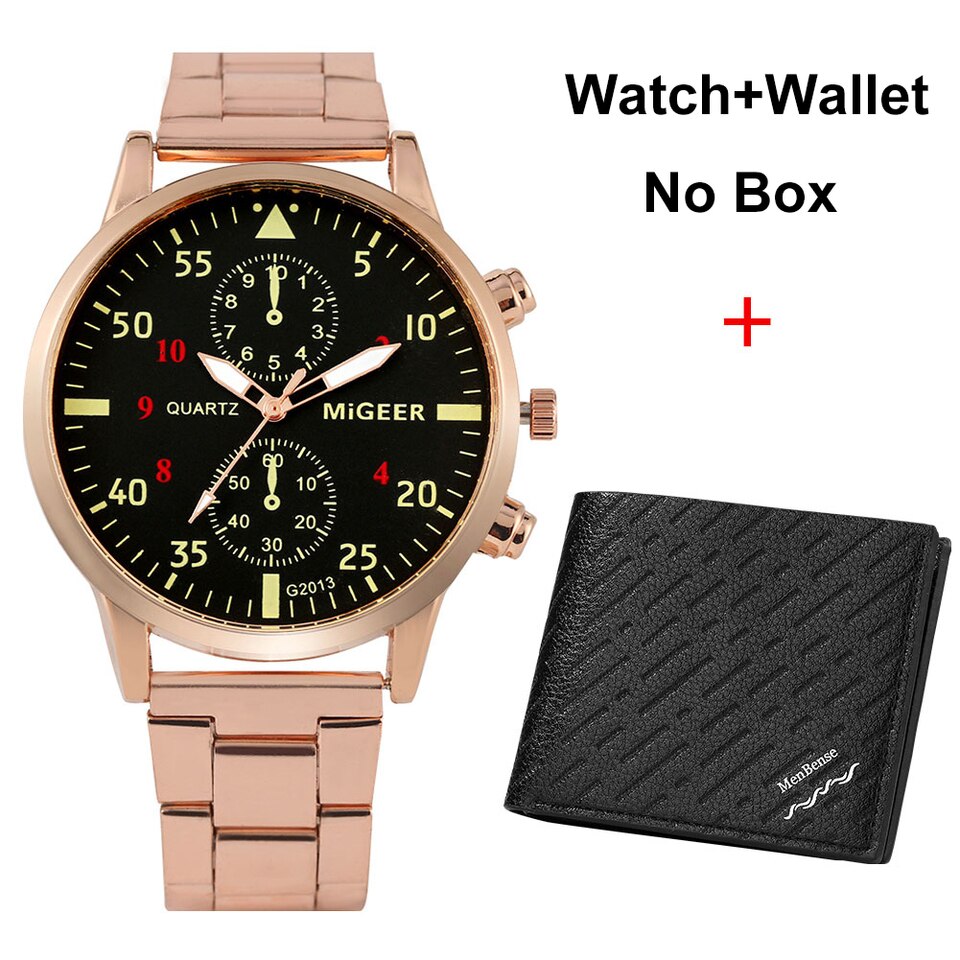 Watch and Wallet Gift Set for Men Top Brand Luxury Business Quartz Wristwatch Men Original Gifts Regalos Para Hombre Watch-Wallet 03