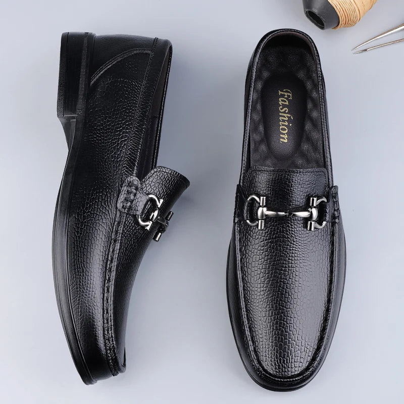 Luxury Brand Men Casual Shoes Genuine Leather  Slip on Formal Loafers Handmade Man Moccasins Italian Black Male Driving Shoes