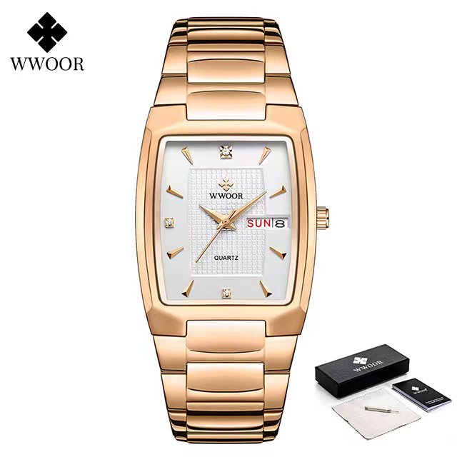 Men's Wristwatch  WWOOR Brand Luxury Quartz Watch Waterproof Business Male Date Clock Casual Fashion Black Relogio Masculino