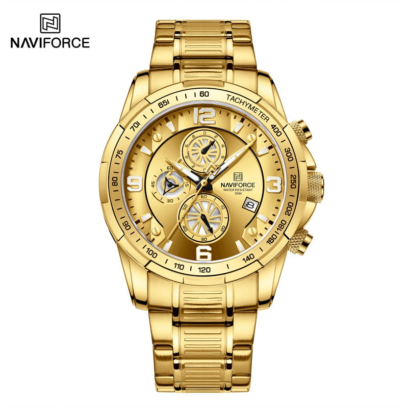 Men Luxury Fashion Design Gold Men Watches Multifunction Luminous Quartz Male Wrist Watch GG