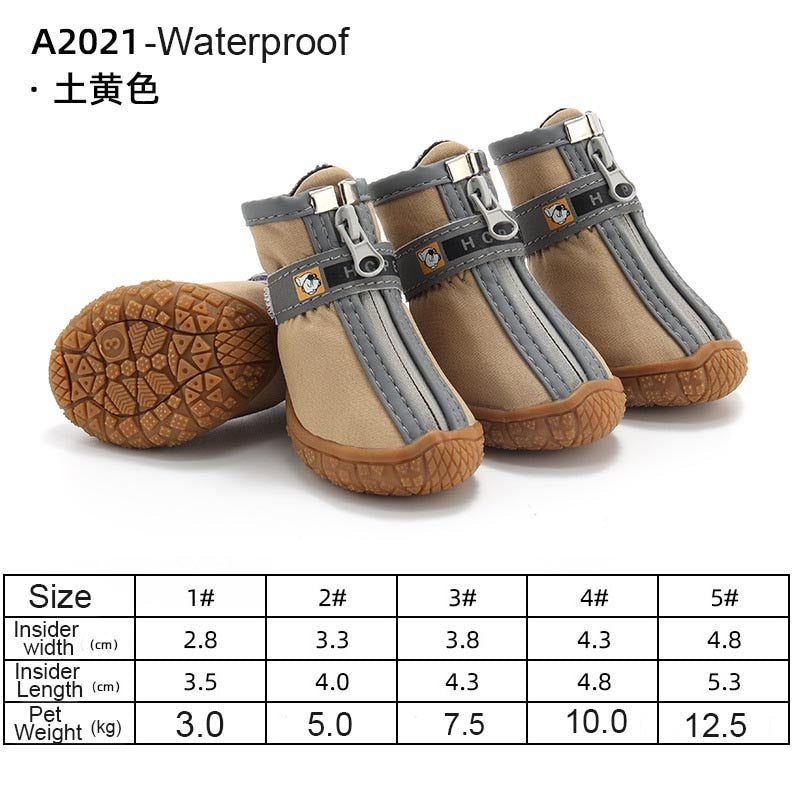 4pcs/set Waterproof Pet Dog Shoes Antiskid Puppy Rain Shoes Chihuahua Walking Boots Breathable Cat Socks Pet Paw Accessories R, 1