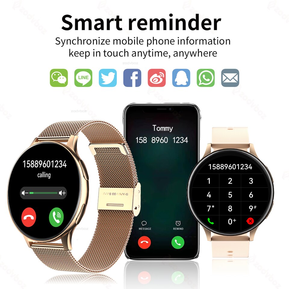 New Smart Watch Round Smartwatch Bluetooth Calls Watches Men Women Fitness Bracelet Custom Watch Face +Gift Box