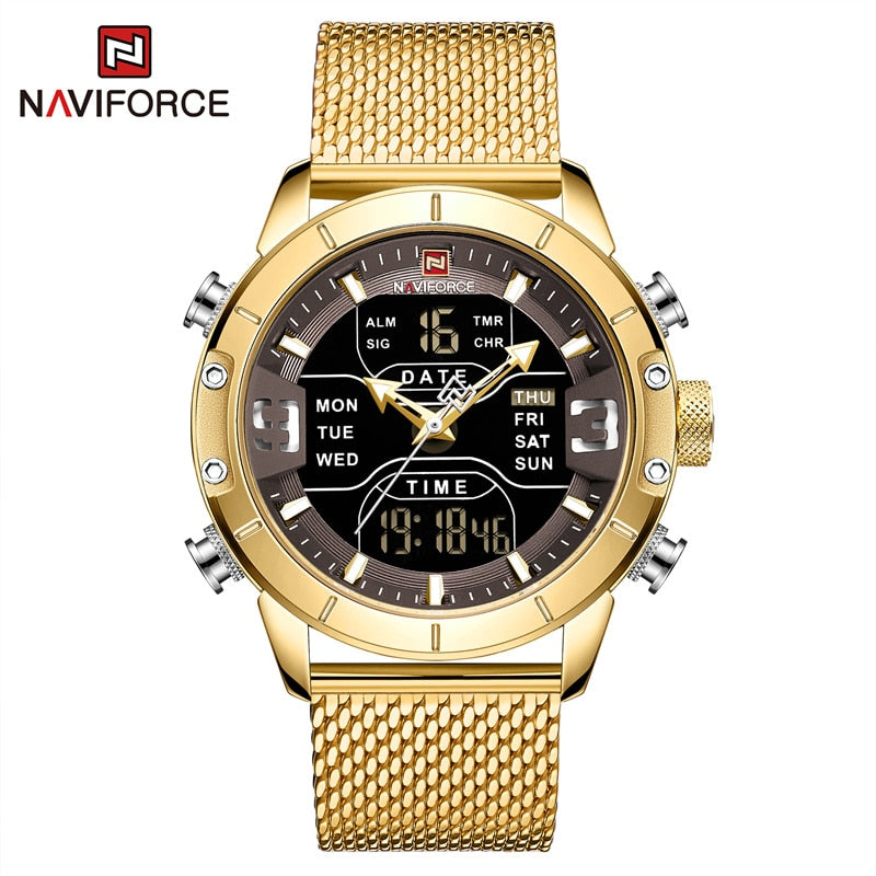 Men Watch Top Luxury Brand Men Military Sport Quartz Wrist Watches Stainless Steel LED Digital Clock Relogio Masculino