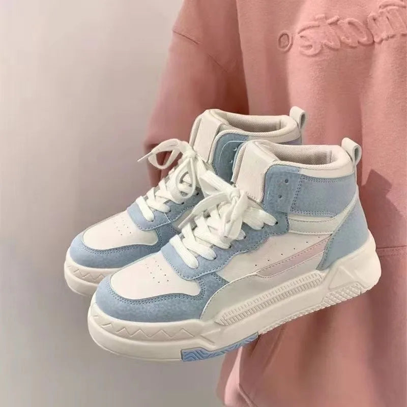 White Platform Sneakers Women's Sports Shoes Vintage Casual Vulcanize Kawaii Lolita Harajuku School Boot Female Flats New Trend