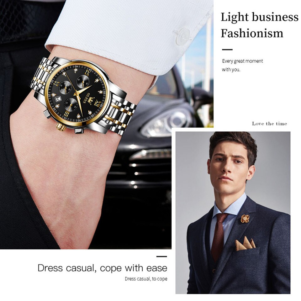 Luxury Watch for Men Stainless Steel Waterproof Quartz Men Watches Business Style Men Watches Luxury Original