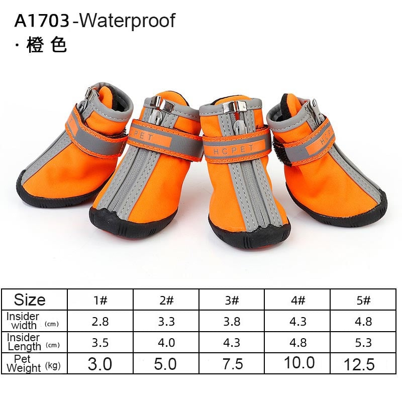 4pcs/set Waterproof Pet Dog Shoes Antiskid Puppy Rain Shoes Chihuahua Walking Boots Breathable Cat Socks Pet Paw Accessories P, 1